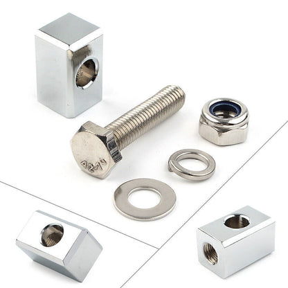 Chrome Headlight Mounting Block for Harley Custom Headlight