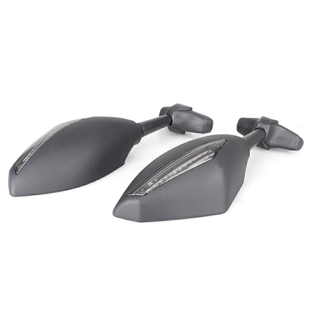 2 x Rearview Mirrors with Turn Signal Lights for Ducati Honda