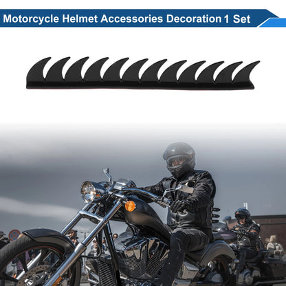 Motorcycle Helmet Accessories Decoration 1 Set Black Plastic PU Glue