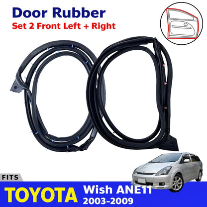 Door Rubber Seal Weatherstrip Front L+R Fits Toyota Wish ANE11 4D 2003-09 D03