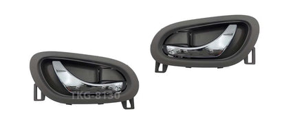 2 x Inner Door Handles Gray Chrome for Nissan Navara NP300 D23 (2015-2023)