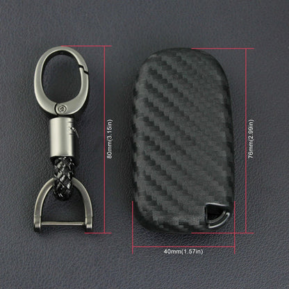 Carbon Fiber Key Fob Chain Accessories Cover Case Ring for Jeep Dodge Chrysler