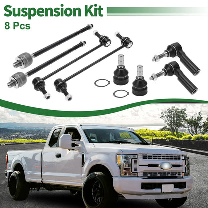 8pcs Front Suspension Kit Tie Rod Ends & Sway Bar Links for Ford Mustang