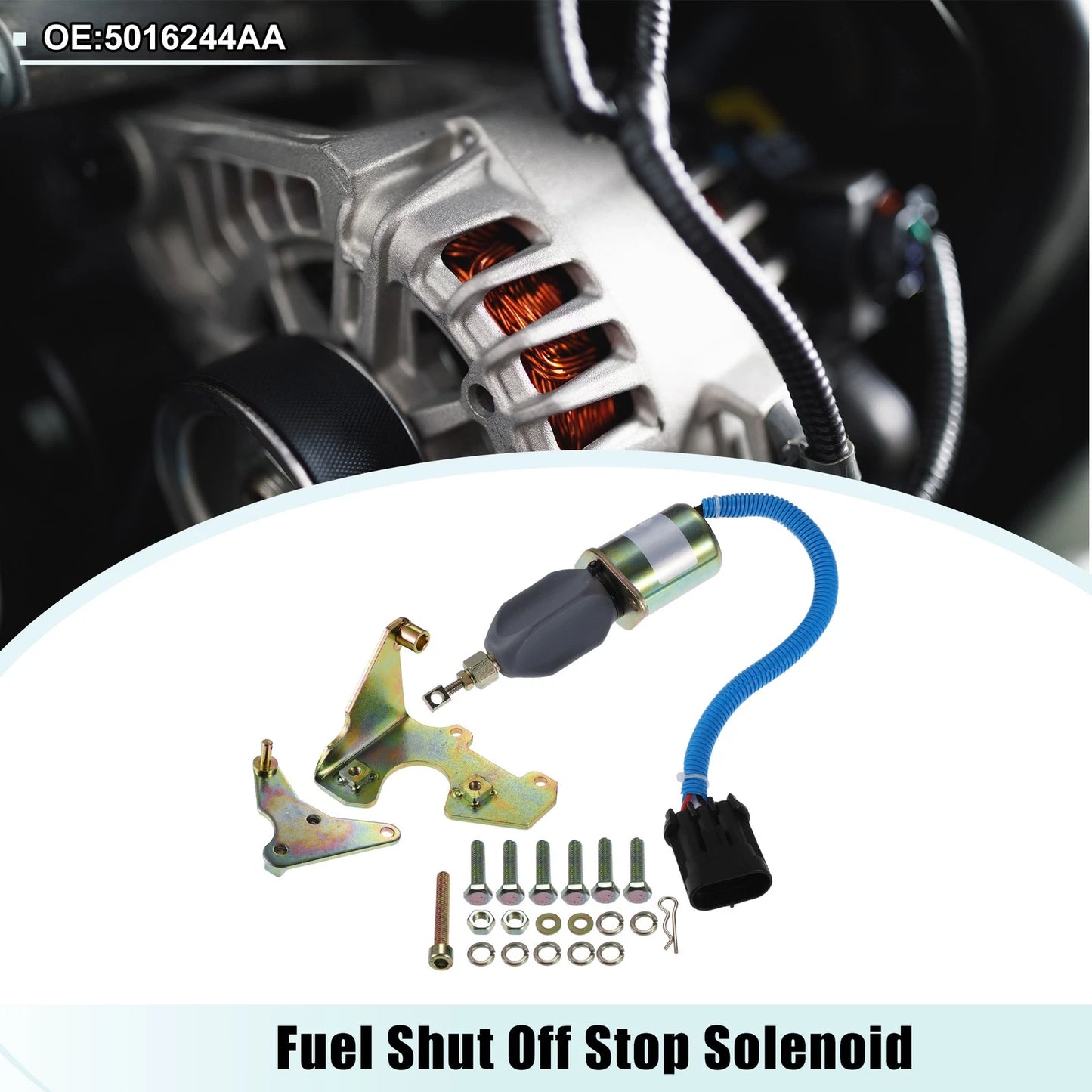 1 Set Fuel Shut Off Stop Solenoid Valve for Dodge Ram 2500