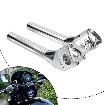 10" Chrome Tall Handlebar Risers Pullback 1.5" for Harley
