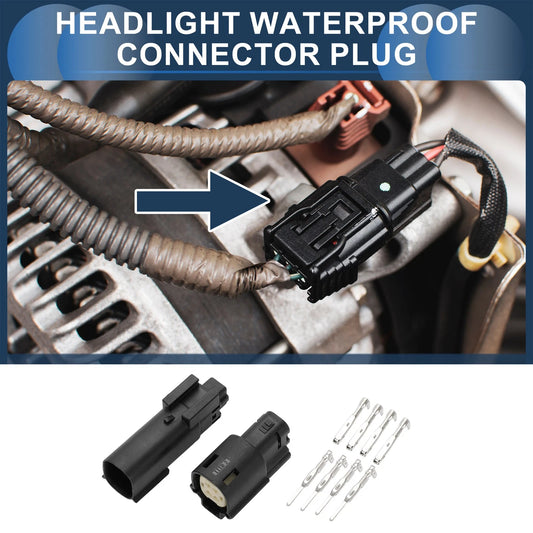 4 Pin / 1 Set / Headlight Waterproof Connector Plug Black for Harley-Davidson