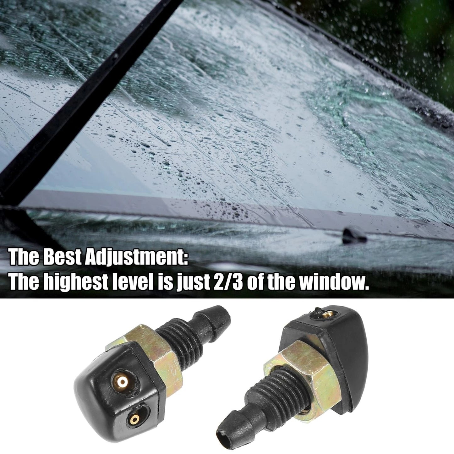 3 x Front Windshield Washer Nozzles for Ford, Chevy