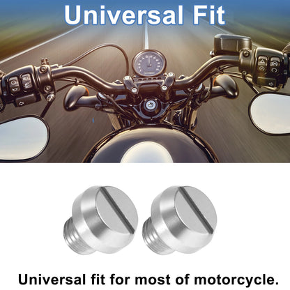 Mirror Hole Plug M10x1.25 Right-Hand Screws Silver Tone for Motorcycle