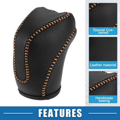 Gear Shifting Knob Cover for Subaru Crosstrek 2018-2023 Black Orange Stitch
