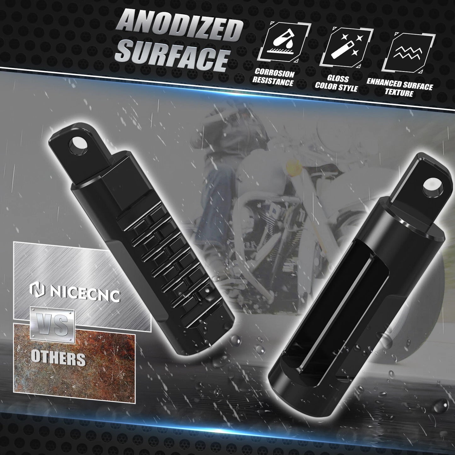 Footpegs Footrests for Harley Sportster 1200 Low XL1200L Custom XL1200C (2004-2023)