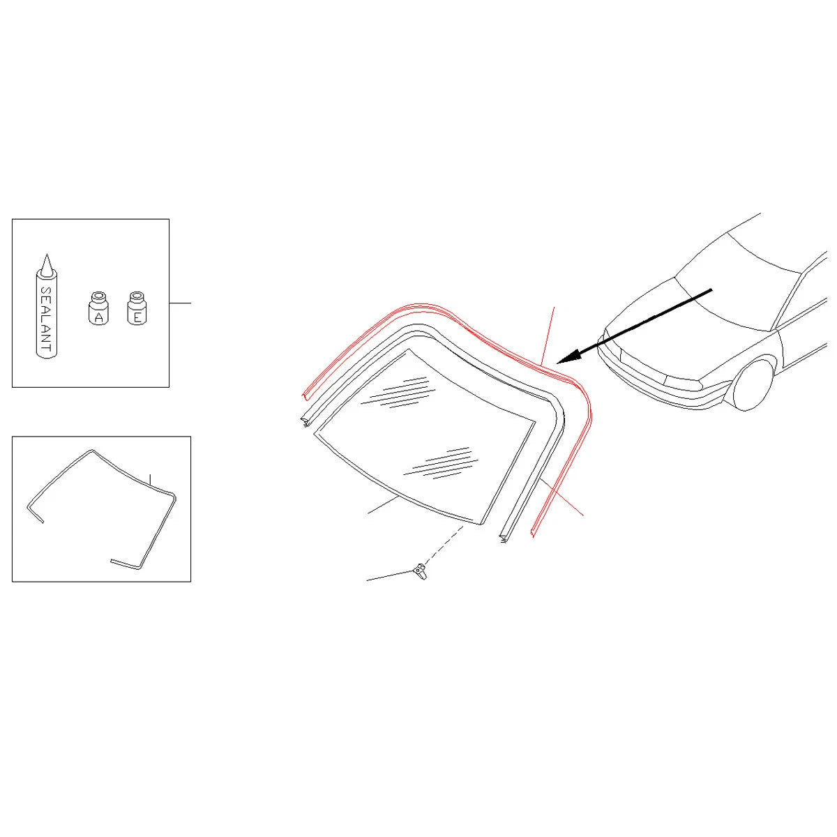 Windshield Upper Center Molding for Nissan AD Y10X Sunny N14 NV