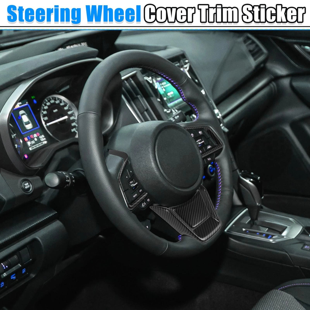 Black Inner Steering Wheel Cover Trim Set for Subaru Forester Ascent (2019-2021)