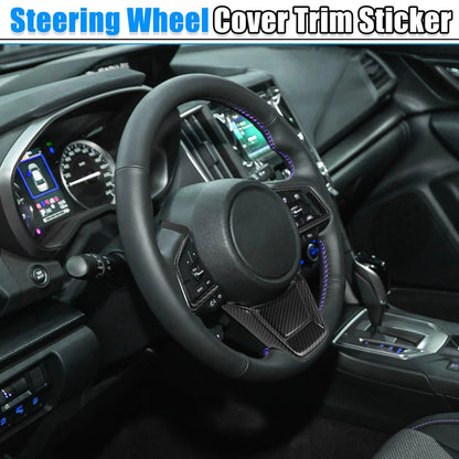 Black Inner Steering Wheel Cover Trim Set for Subaru Forester Ascent (2019-2021)