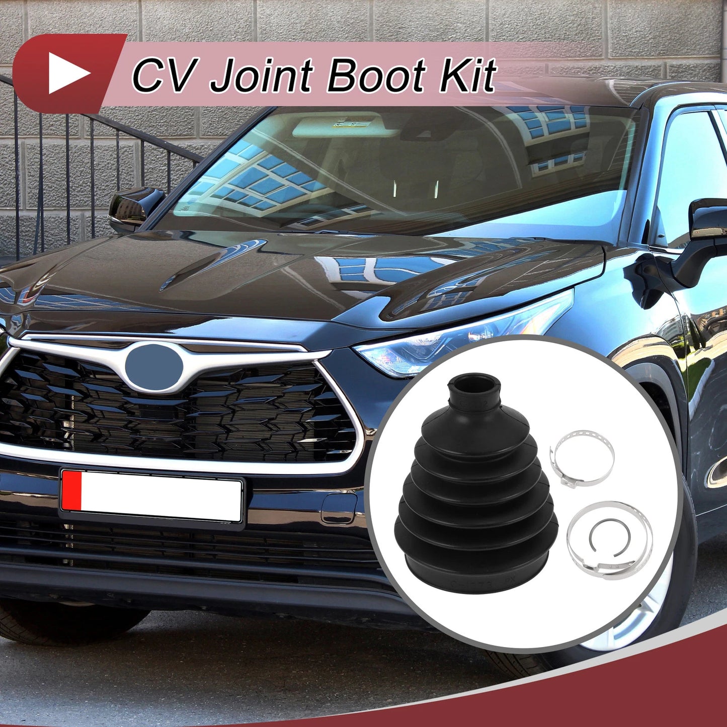 Outer CV Joint Boot Kit w/ Clamps for Toyota Highlander (2008-2013)