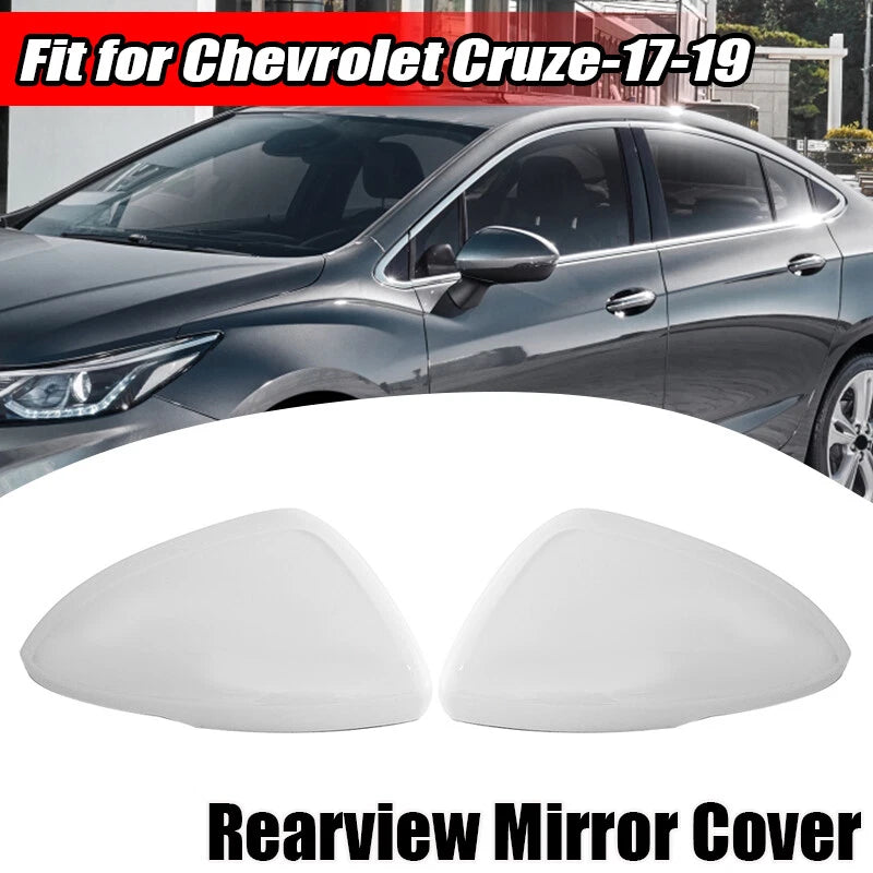 Rearview Mirror Cover Cap 2 x White for Chevrolet Cruze (2017-2019)