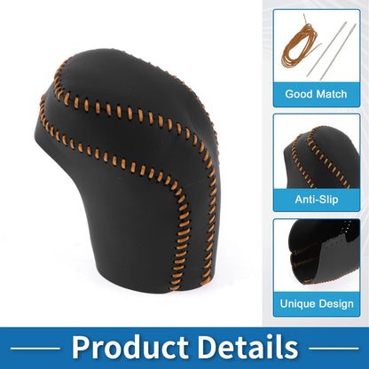 Gear Shift Knob Cover for Toyota Camry 2018-2024 Black Brown Faux Leather