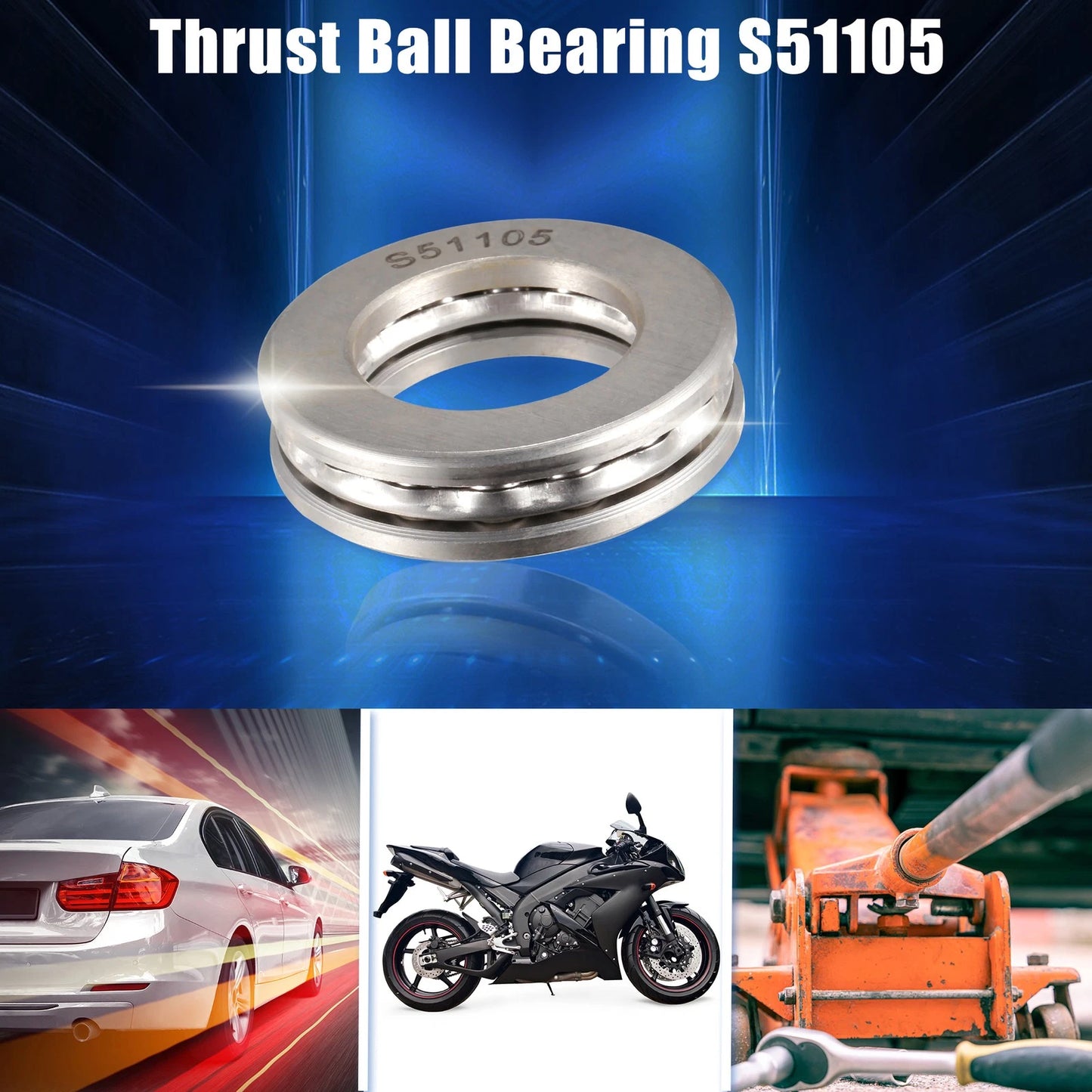 2 x Thrust Ball Bearing 25x42x11mm Single Row Roller with Washers