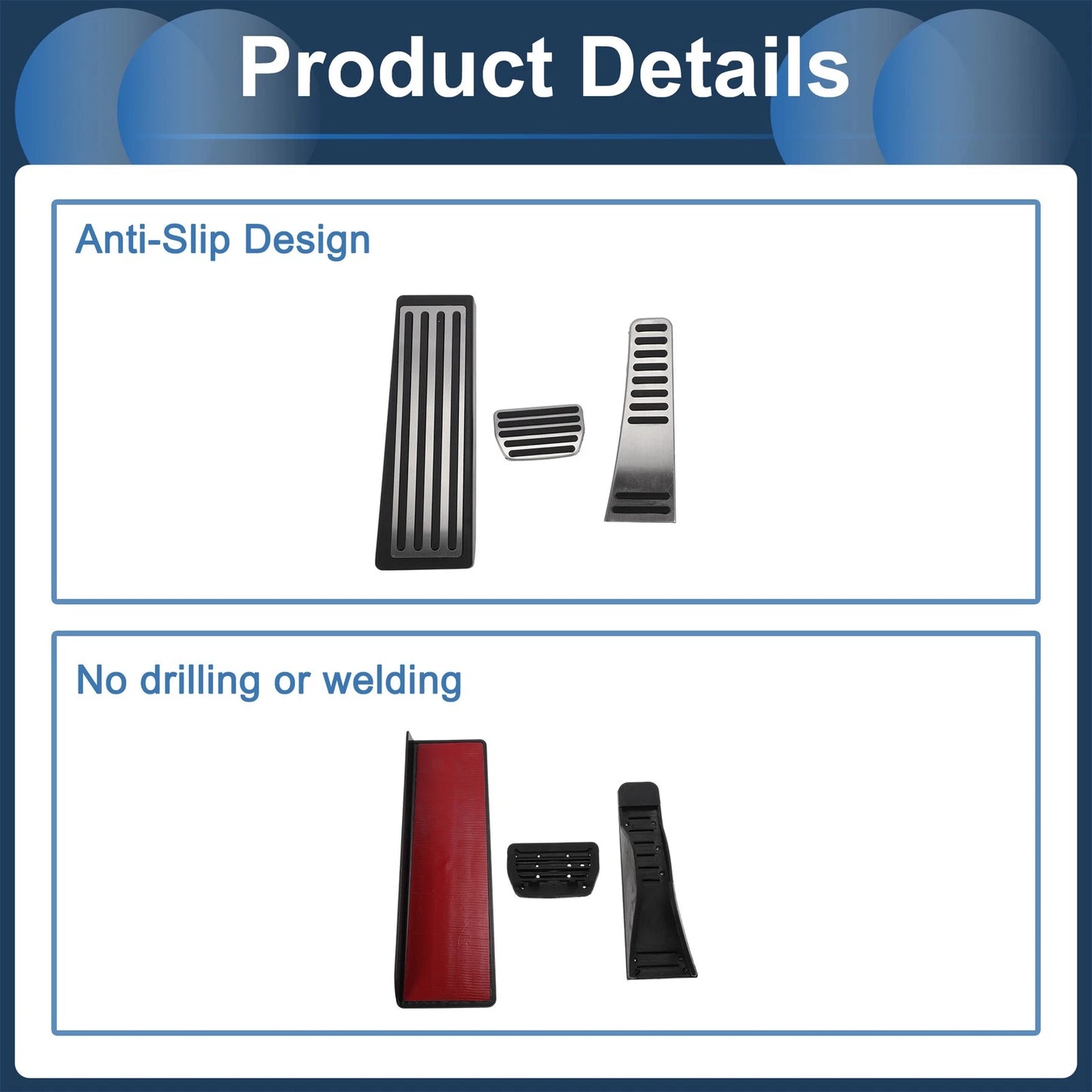 3 x Automatic Foot Accelerator Pedal Covers for Volvo S90 (2017-2023)