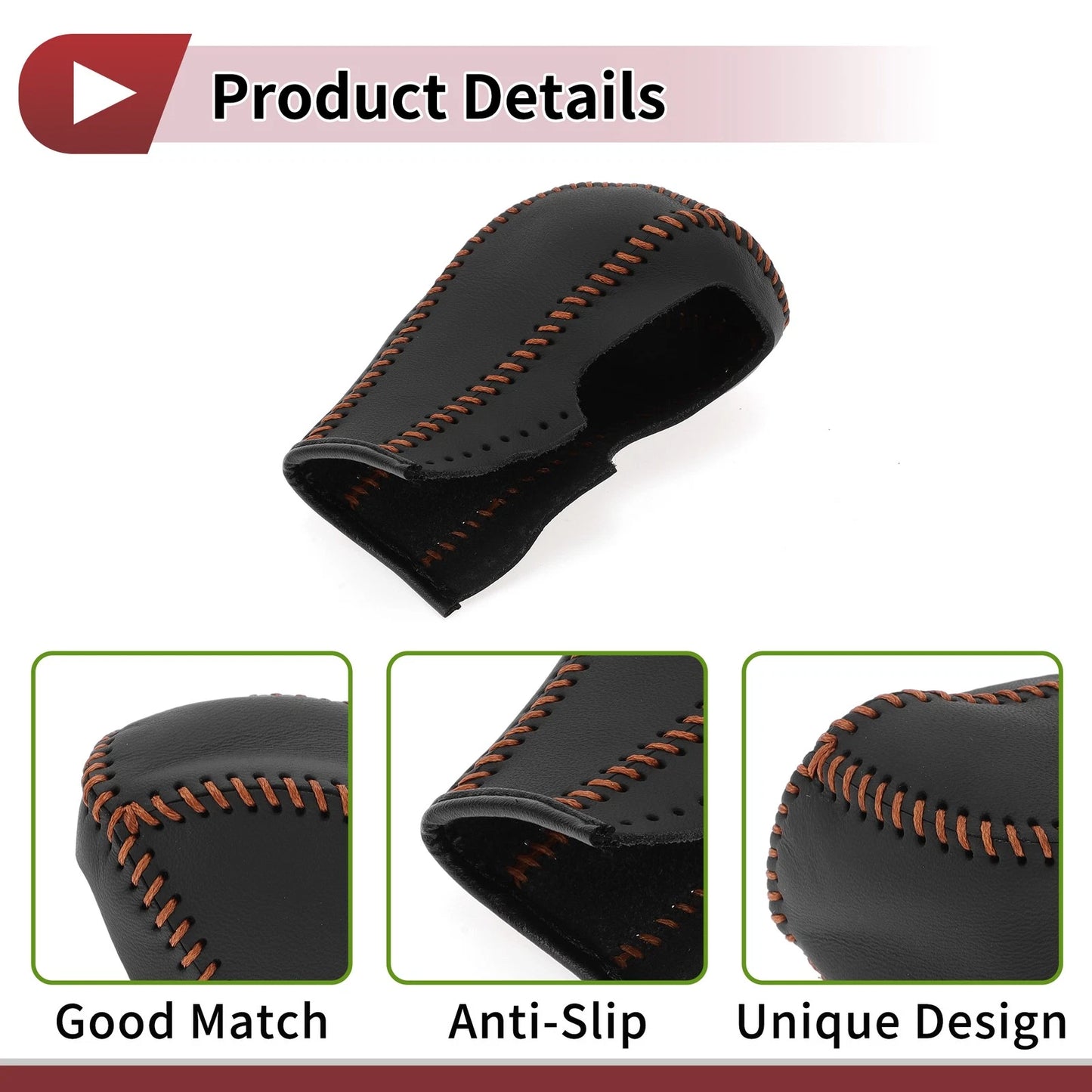 Gear Shift Knob Cover Faux Leather Black/Brown for Chevrolet Cruze (2011-2015)