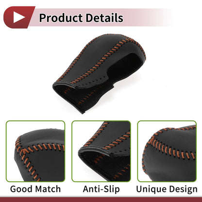 Gear Shift Knob Cover Faux Leather Black/Brown for Chevrolet Cruze (2011-2015)