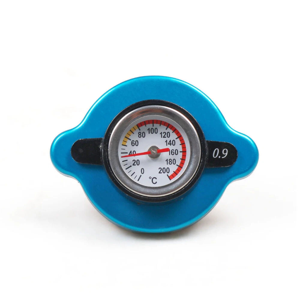 Stainless Steel Radiator Cap Tank Cover for Car - Water Temp Gauge 0.9 Bar