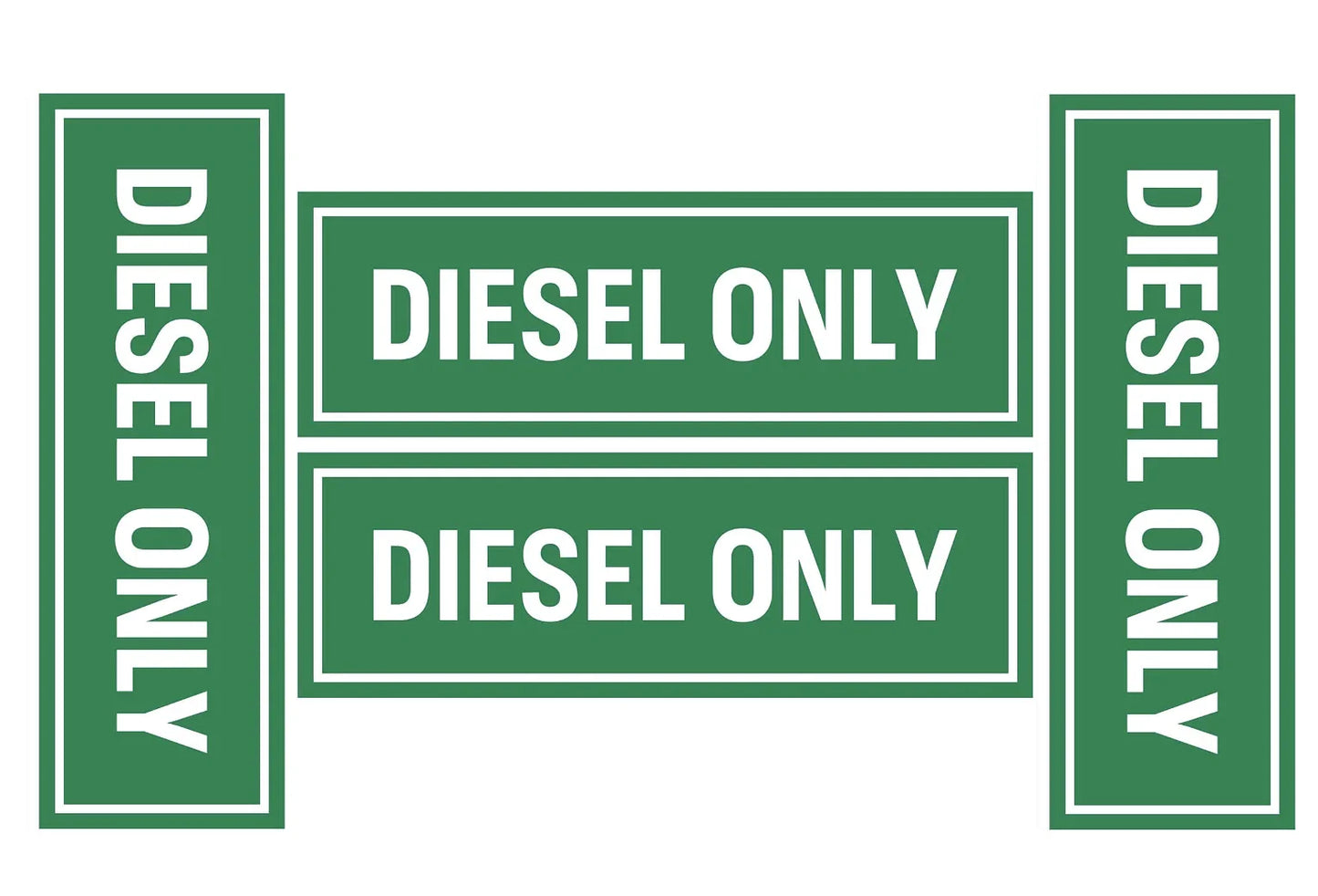 DIESEL ONLY Vinyl Stickers - Decals - Labels for Truck Oil Gas Fuel 4x