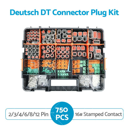 750PCS Deutsch DT Connector Kit 2/3/4/6/8/12 Pin Male Female Connectors