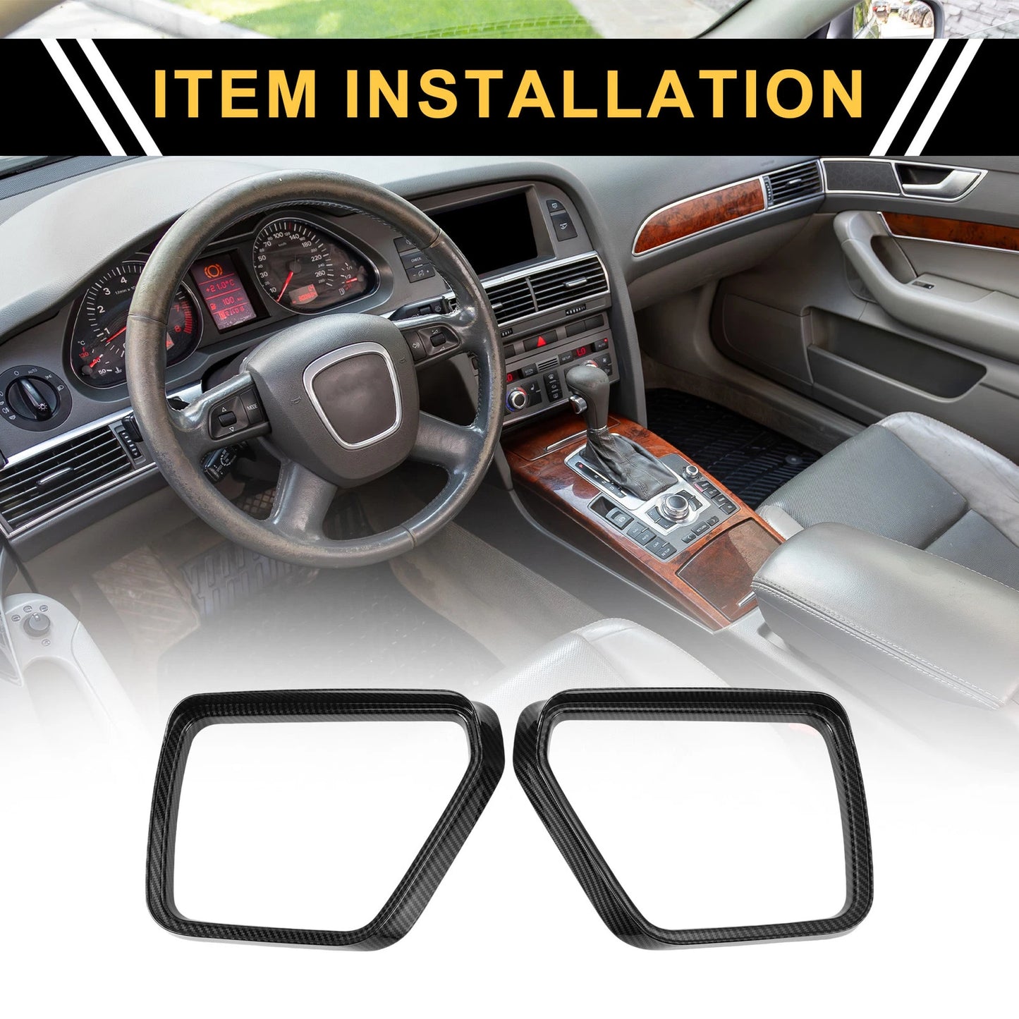Carbon Fiber Side Door Mirror Visor Trim for Ford F-150 (2021-2024)