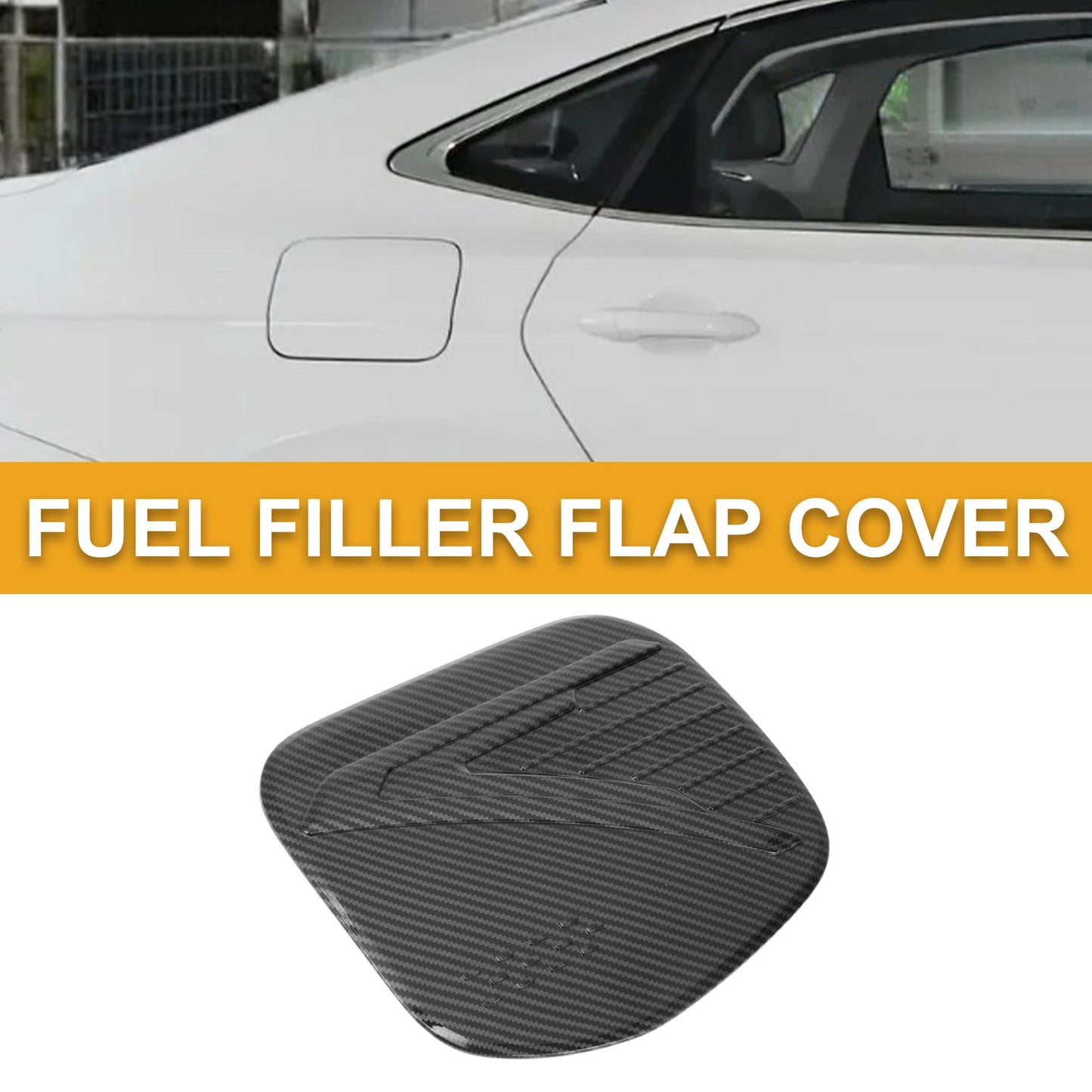 Fuel Tank Door Cap for Toyota Prius (2024-2025) Carbon Fiber Black