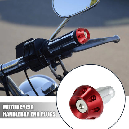 Handlebar End Plugs Caps 1 Pair 7/8" 22mm Aluminum Alloy for Motorcycle Red