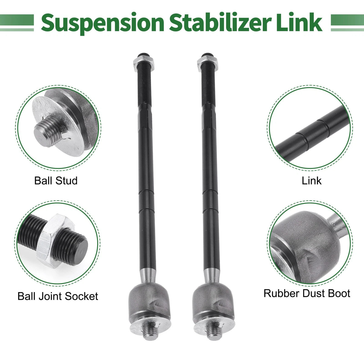 10 x Front Suspension Kit Tie Rod Ends Sway Bar Links for Mazda
