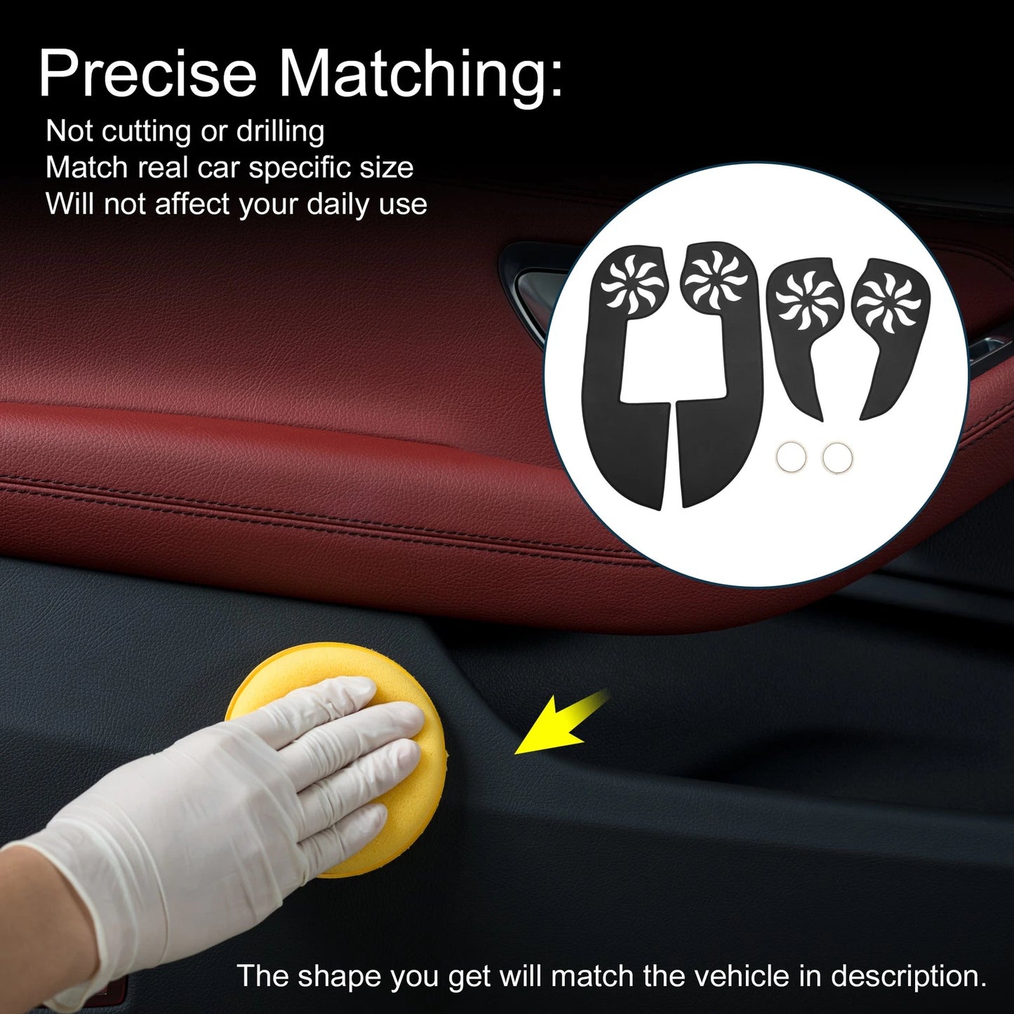 Car Door Anti Kick Pad Sticker Protector for Jeep Compass (2011-2016) Black