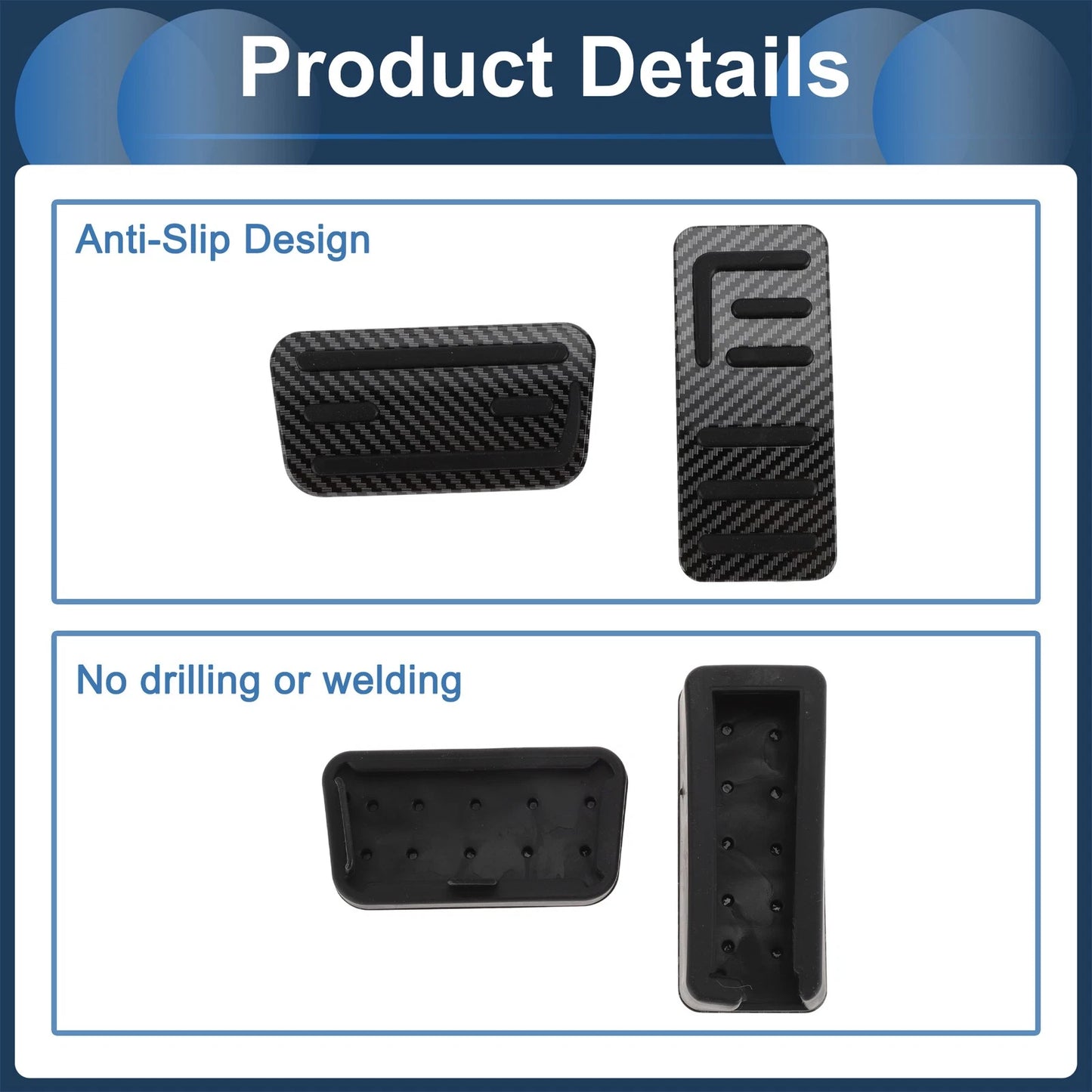 2 x Automatic Foot Accelerator Pedal Covers for Honda Jazz (2021) Black