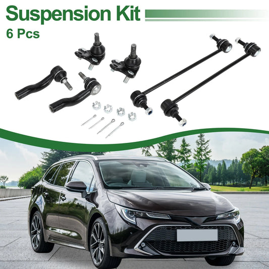6x Front Suspension Kit Tie Rod Ends Sway Bar Link Ball Joint for Toyota RAV4