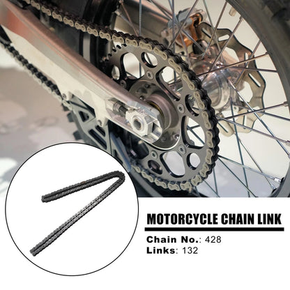 Motorcycle Chain 132-Link Non O-Ring with Master Link for ATV