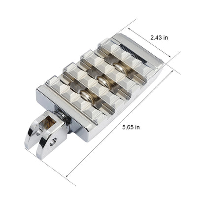 Chrome Driver Foot Pegs for Harley Softail Low Rider Fat Bob (2018-2025)