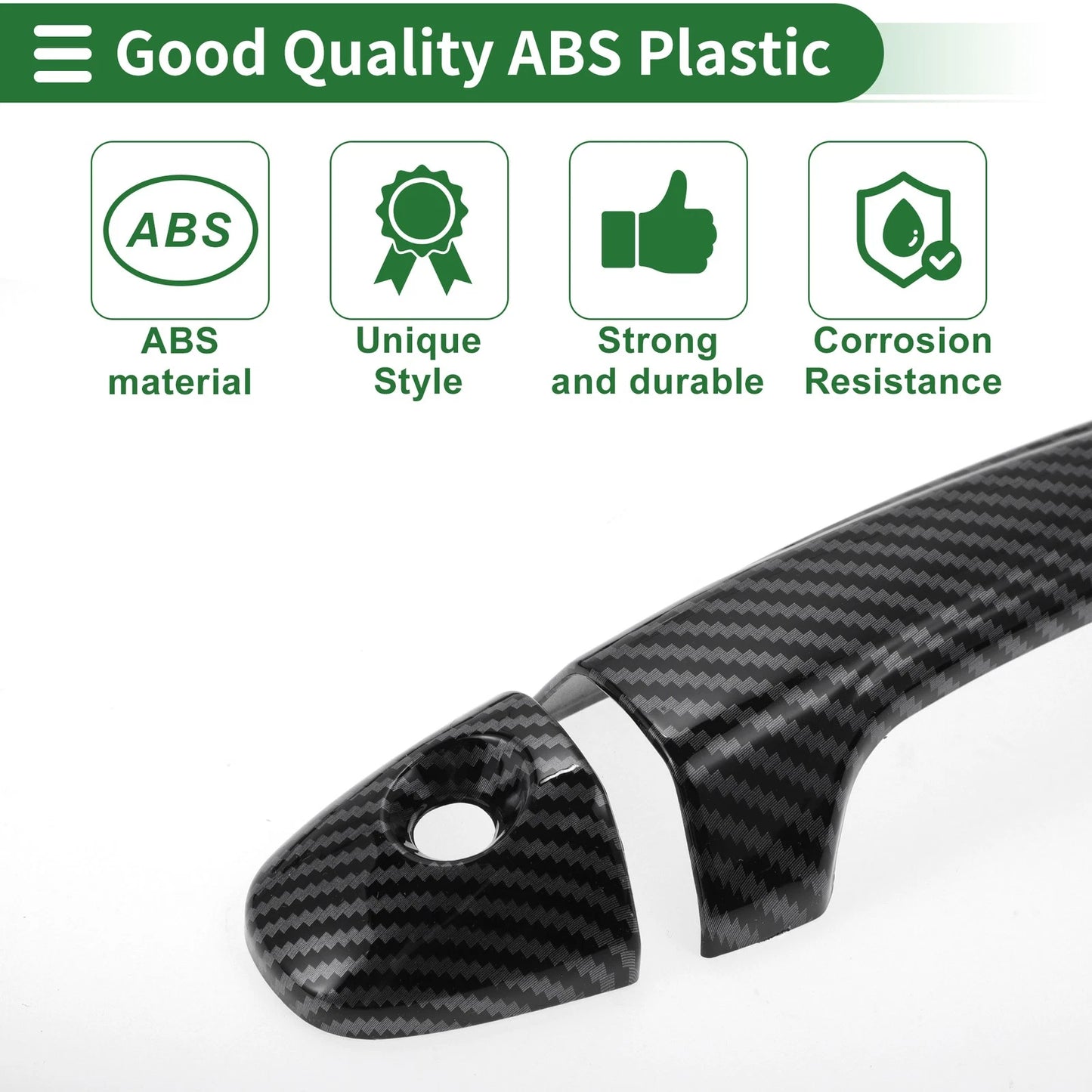 Carbon Fiber Black Door Handle Cover Trim for Toyota RAV4 (2013-2018)
