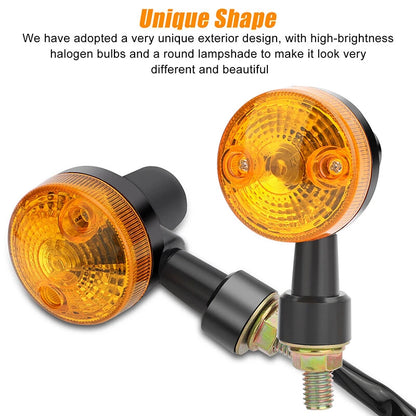2 x LED Motorcycle Turn Signal Indicators Amber Blinker Lights for Universal Mini
