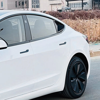 2 x Vivid Black Rear Window Side Louver Covers for Tesla Model S (2017-2025)