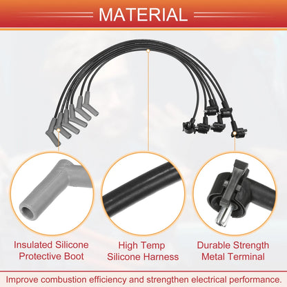 6 x Spark Plug Wire Ignition Coil Cables for Ford E-150 F-150 (1997-2000)