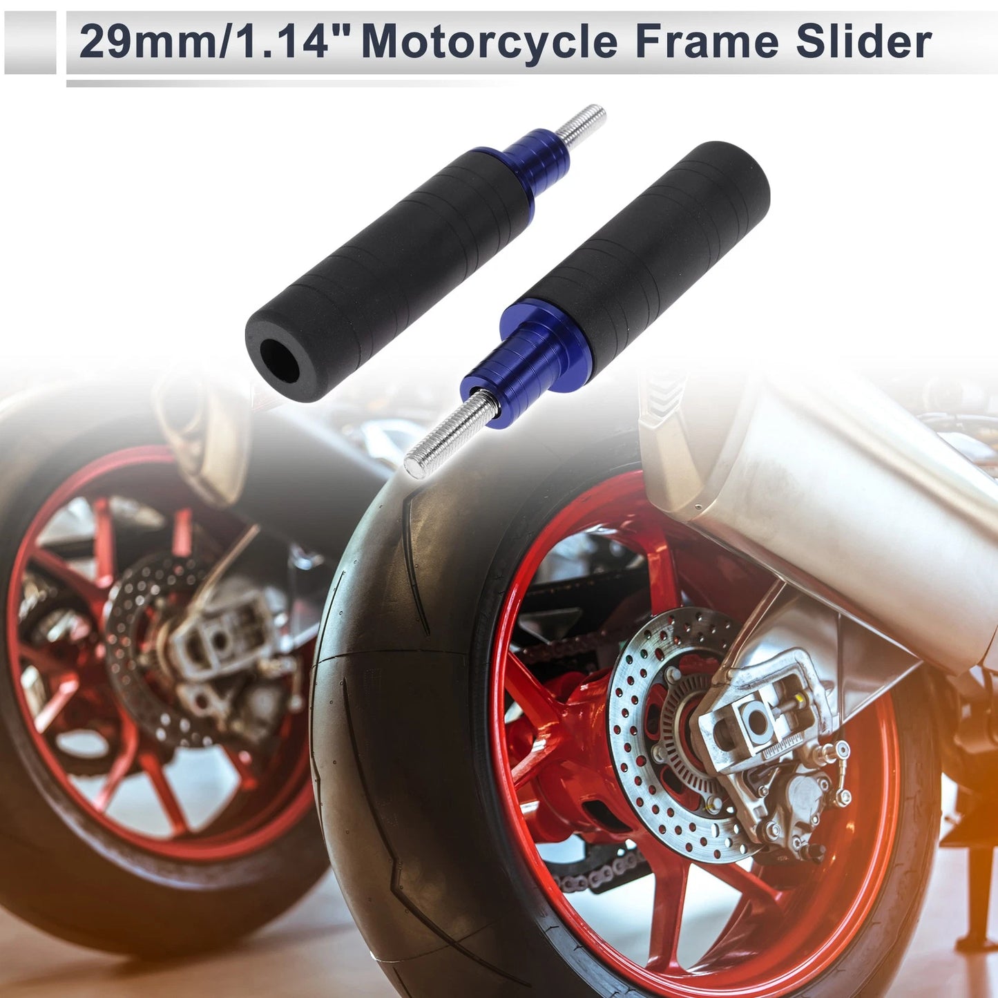 0.67" Aluminum Alloy Plastic Motorcycle Slider Frame 2 x Blue for Motorcycle