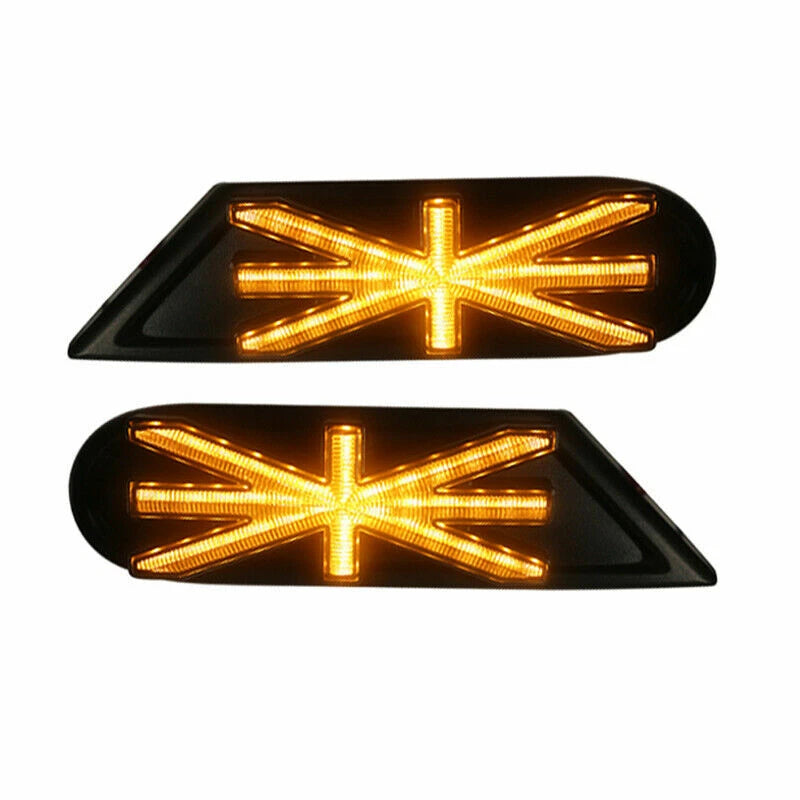 Union Jack Amber LED Side Marker Turn Signal Light For Mini Cooper R56 R55 R58