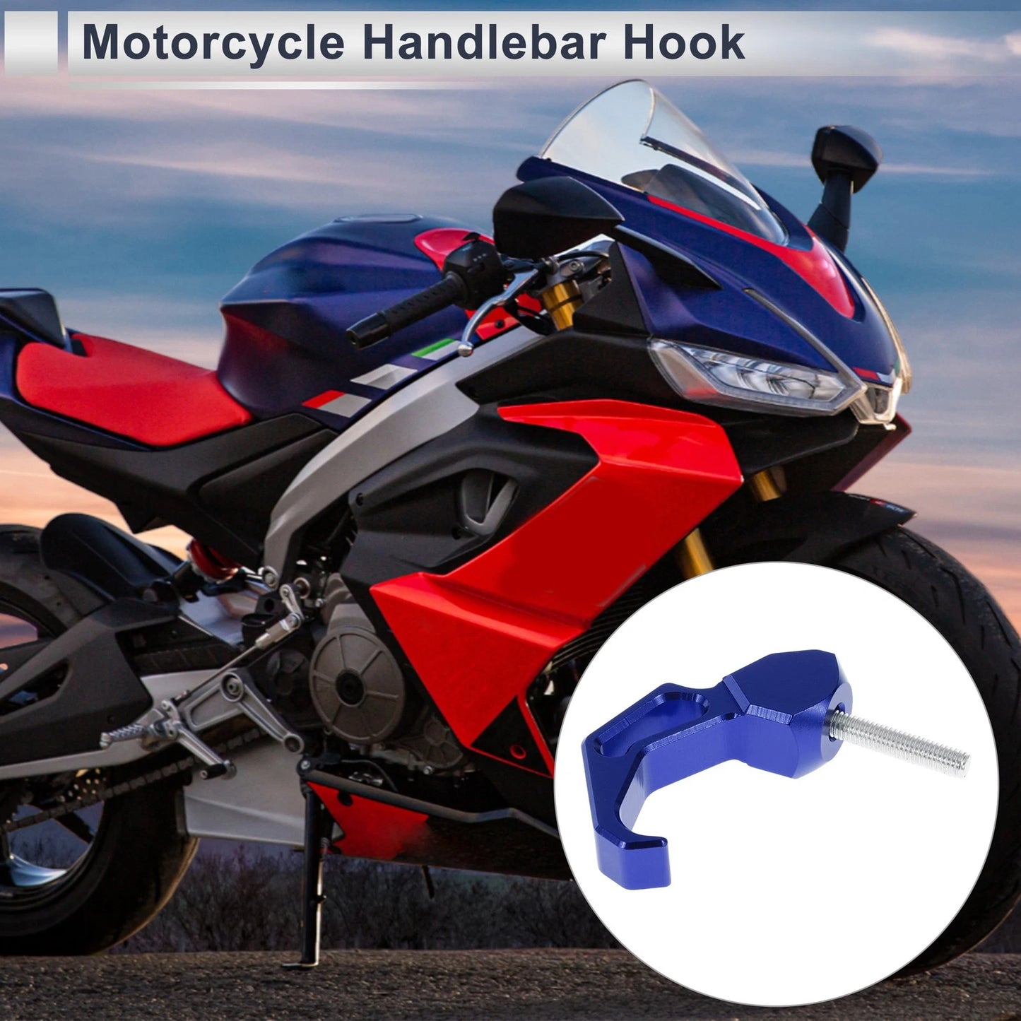 Finger Shape Motorcycle Hanging Hook 68mm Length Blue Black