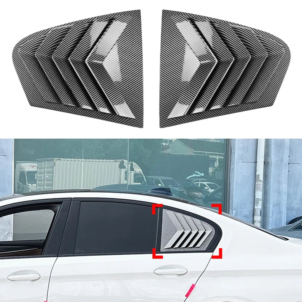 Carbon Look Side Window Quarter Louver Covers for BMW 5-Series G30 Sedan (2018–2023)
