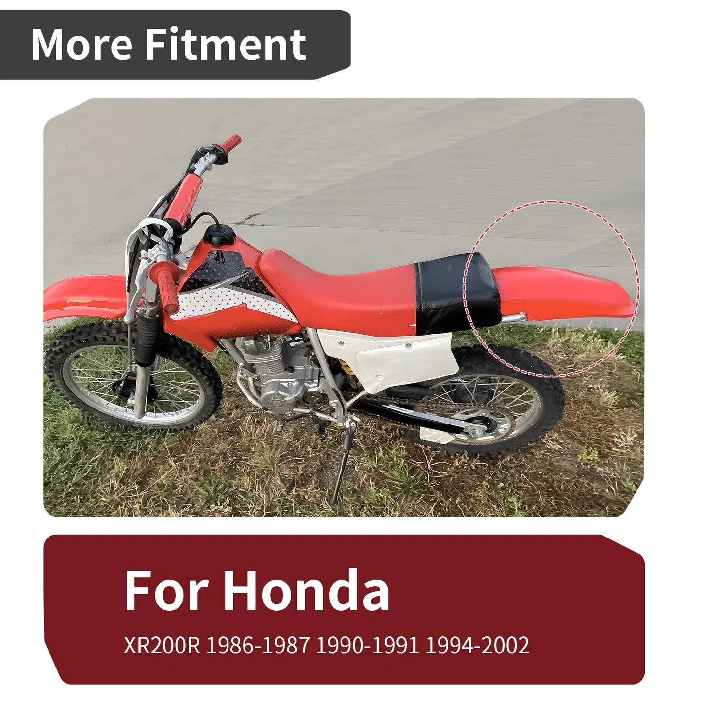Red Rear Fender for Honda XR200R 1984-2002