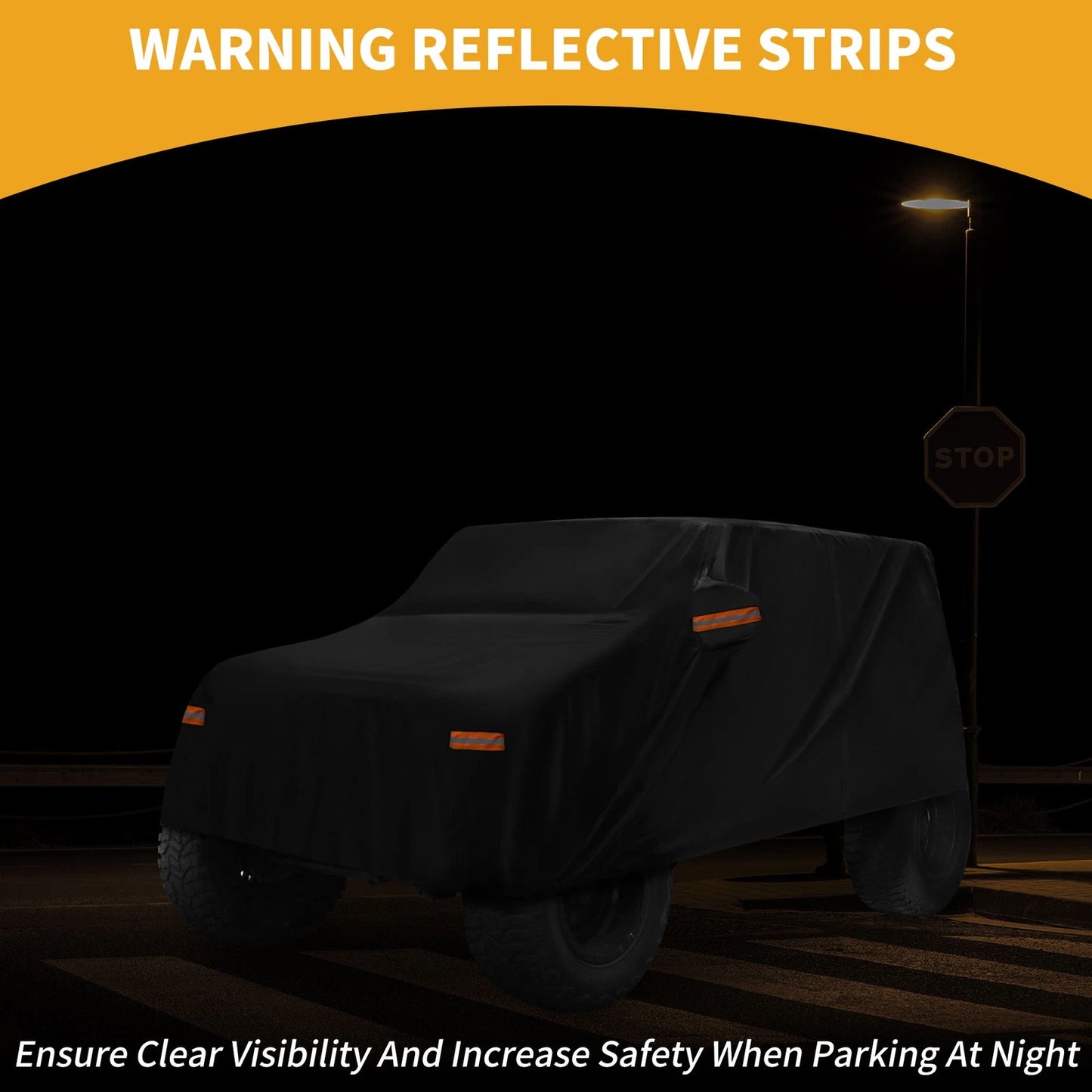 Waterproof All Weather Car Cover for Jeep Wrangler 4DR Black (2018-2023)