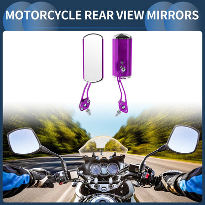 M8/M10 Motorcycle Rear View Mirrors Purple Metal 1 Set