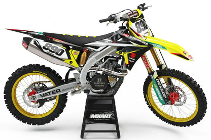 Custom Graphics Full Kit for Suzuki RM 125 (2001-2016) FIRE STYLE Decals