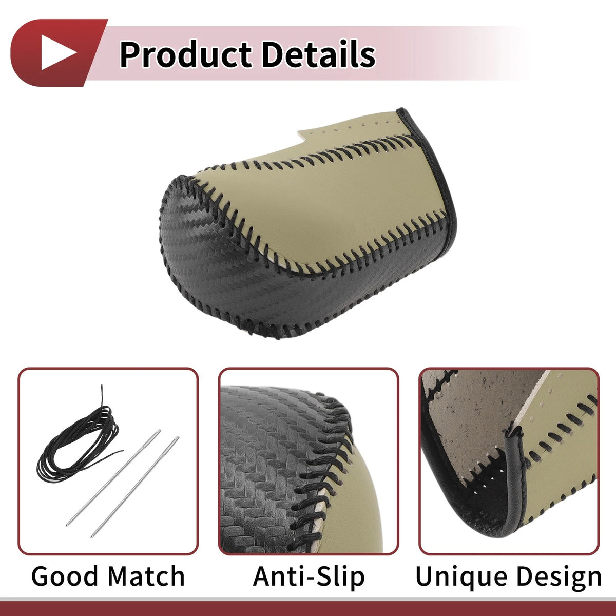 Car Gear Shift Knob Cover 1 Pc for Honda Crider (2019-2022) Beige Leather