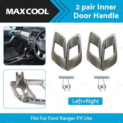 4 x Front Rear Inner Door Handles Dark Chrome for Ford Ranger (2011-2023)